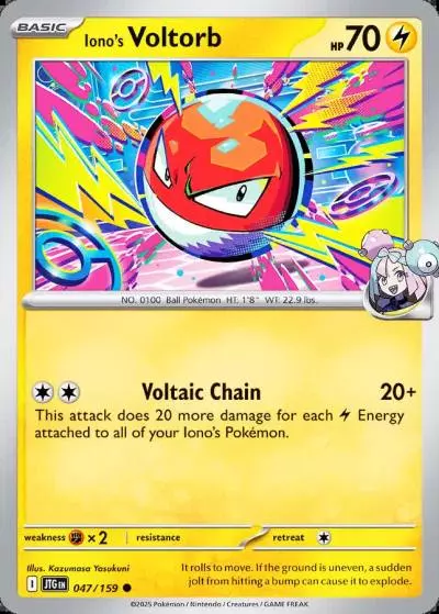 Iono's Voltorb 47/159 Journey Together Pokemon card