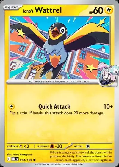 Iono's Wattrel 54/159 Journey Together Pokemon card