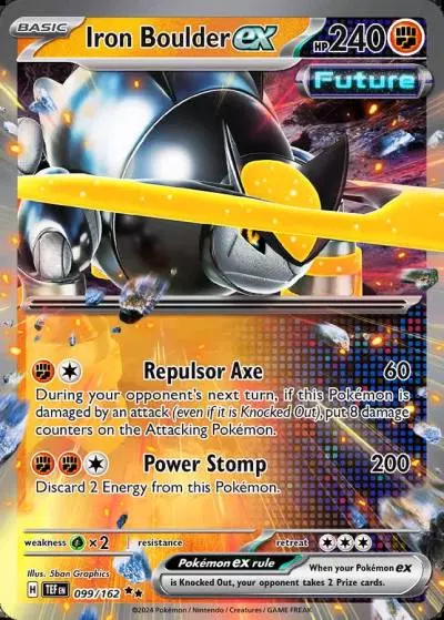 Iron Boulder ex 99/162 Temporal Forces Pokemon card