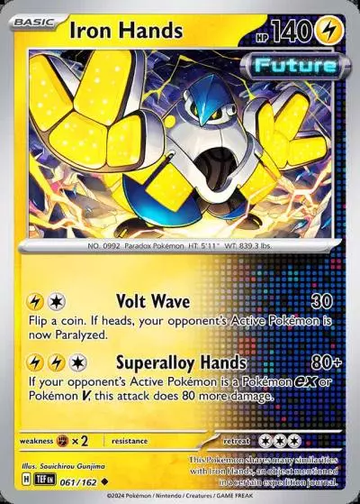 Iron Hands 61/162 Temporal Forces Pokemon card