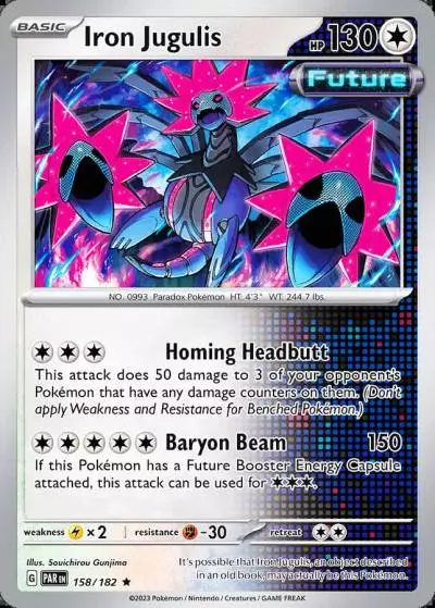 Iron Jugulis 158/182 Paradox Rift Pokemon card