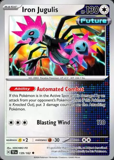 Iron Jugulis 139/162 Temporal Forces Pokemon card