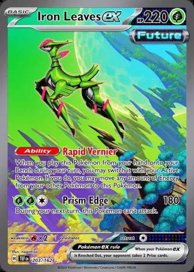 Iron Leaves ex 203/162 Temporal Forces Pokemon card