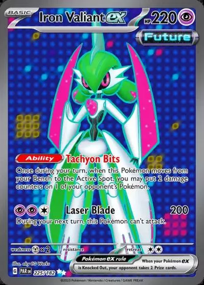 Iron Valiant ex 225/182 Paradox Rift Pokemon card