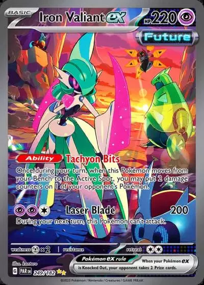 Iron Valiant ex 249/182 Paradox Rift Pokemon card