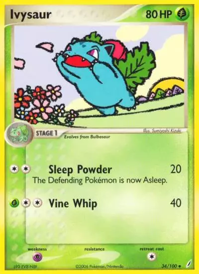 Ivysaur 34/100 Crystal Guardians Pokemon card