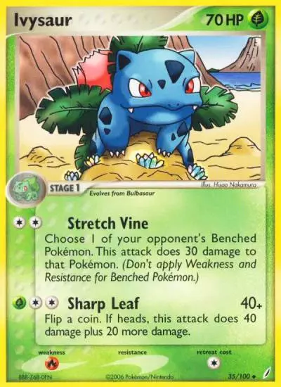 Ivysaur 35/100 Crystal Guardians Pokemon card