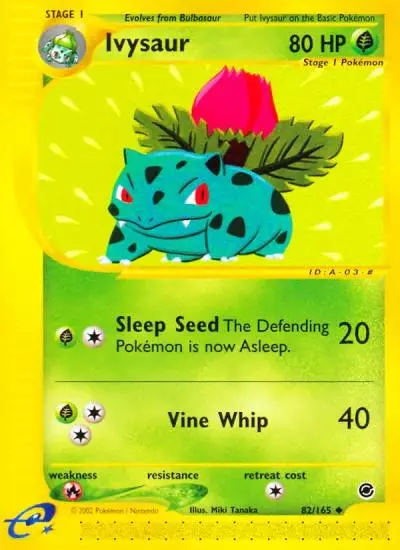 Ivysaur 82/165 Expedition Base Set Pokemon card