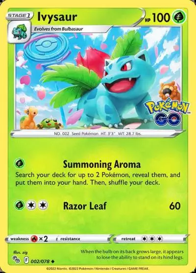 Ivysaur 2/78 Pokémon GO Pokemon card