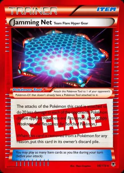 Jamming Net Team Flare Hyper Gear 98/119 Phantom Forces Pokemon card