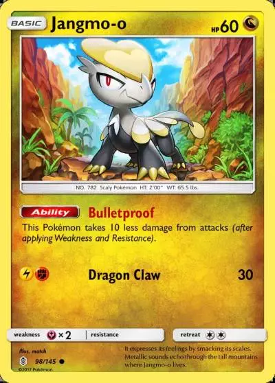 Jangmo-o 98/145 Guardians Rising Pokemon card