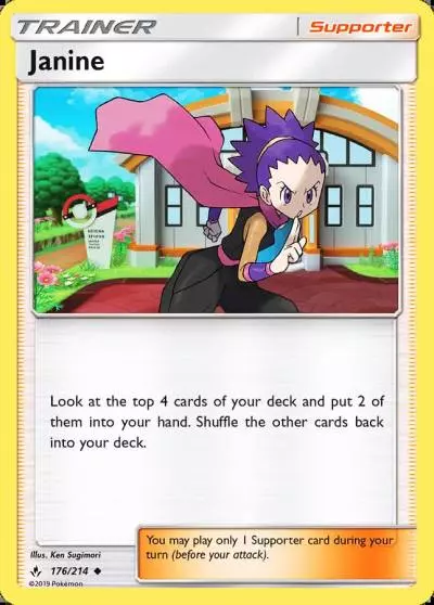 Janine 176/214 Unbroken Bonds Pokemon card