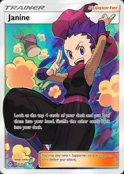 Janine 210/214 Unbroken Bonds Pokemon card