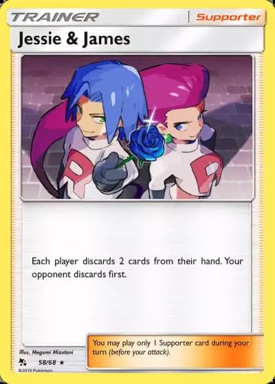 Jessie & James 58/68 Hidden Fates Pokemon card