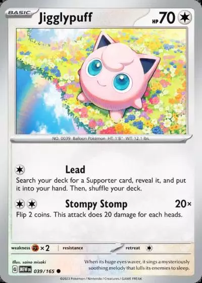 Jigglypuff 39/165 151 Pokemon card