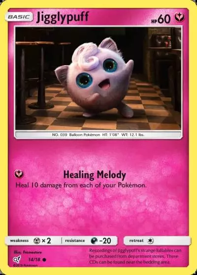 Jigglypuff 14/18 Detective Pikachu Pokemon card
