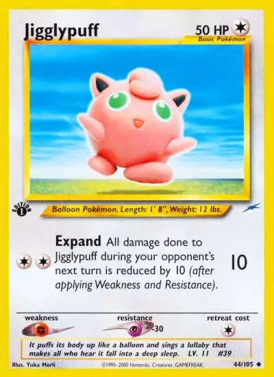 Jigglypuff 44/105 Neo Destiny Pokemon card