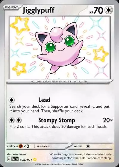 Jigglypuff 198/91 Paldean Fates Pokemon card