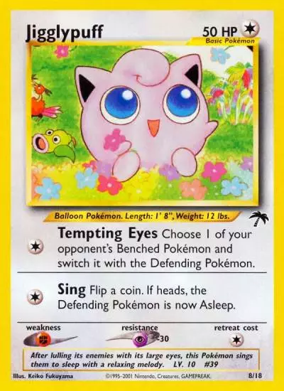 Jigglypuff 8/18 Southern Islands Pokemon card