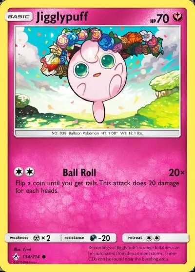 Jigglypuff 134/214 Unbroken Bonds Pokemon card