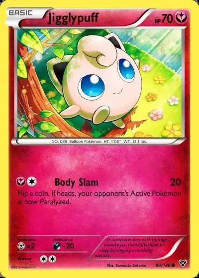 Jigglypuff 88/146 XY Pokemon card
