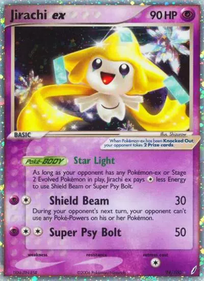 Jirachi ex 94/100 Crystal Guardians Pokemon card