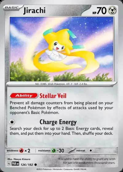 Jirachi 126/182 Paradox Rift Pokemon card
