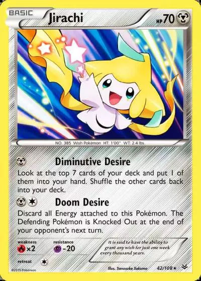 Jirachi 42/108 Roaring Skies Pokemon card