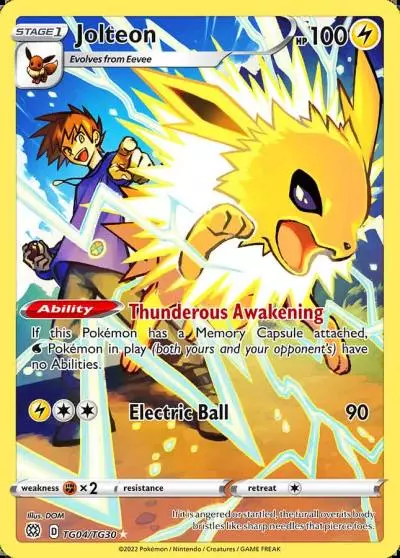 Jolteon TG04/30 Brilliant Stars Trainer Gallery Pokemon card