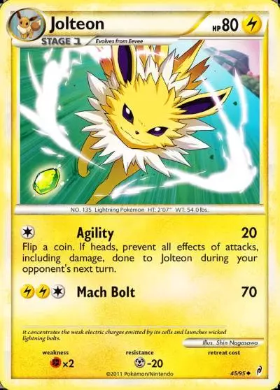 Jolteon 45/95 Call of Legends Pokemon card