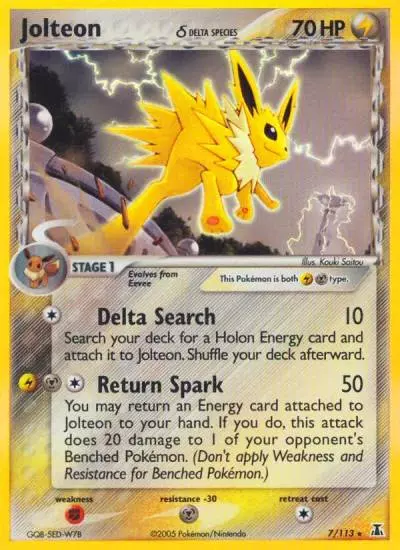 Jolteon δ 7/113 Delta Species Pokemon card