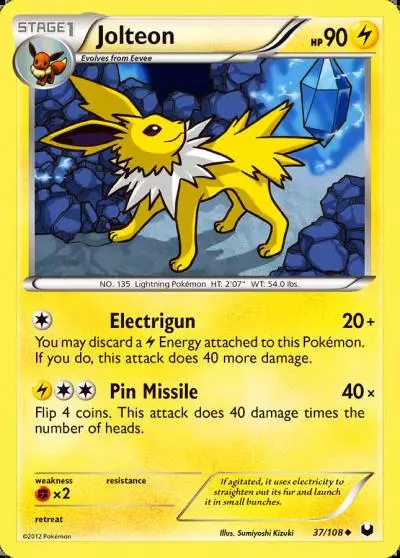 Jolteon 37/108 Dark Explorers Pokemon card