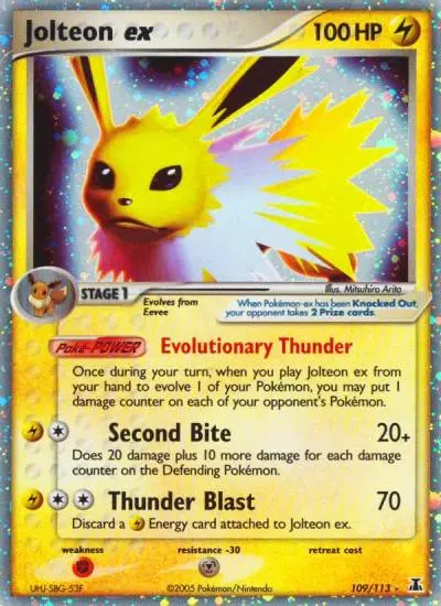 Jolteon ex 109/113 Delta Species Pokemon card