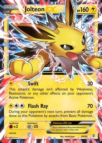Jolteon-EX 28/83 Generations Pokemon card
