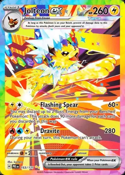 Jolteon ex 153/131 Prismatic Evolutions Pokemon card