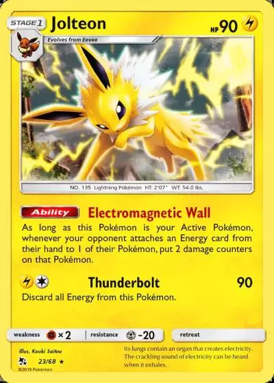 Jolteon 23/68 Hidden Fates Pokemon card