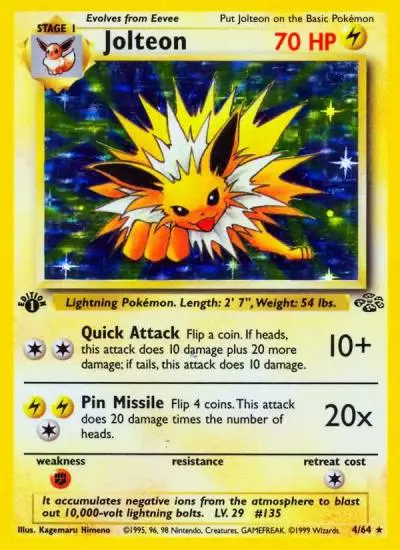 Jolteon 4/64 Jungle Pokemon card