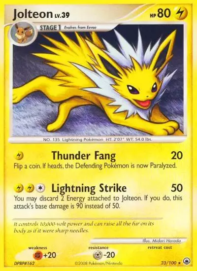 Jolteon 23/100 Majestic Dawn Pokemon card