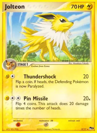 Jolteon 3/17 POP Series 3 Pokemon card
