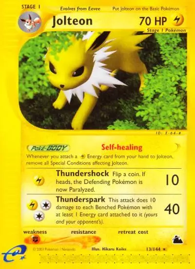 Jolteon 13/144 Skyridge Pokemon card