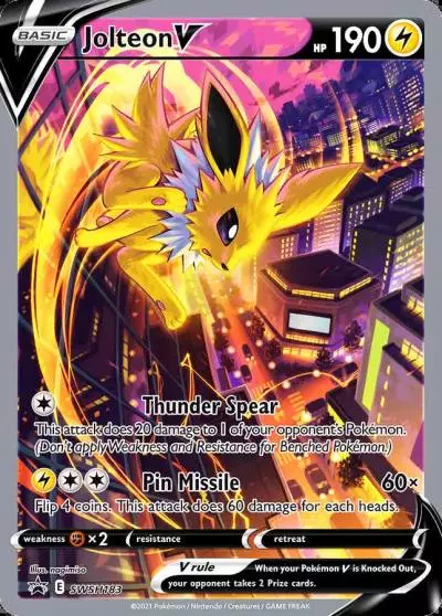 Jolteon V SWSH183/307 SWSH Black Star Promos Pokemon card