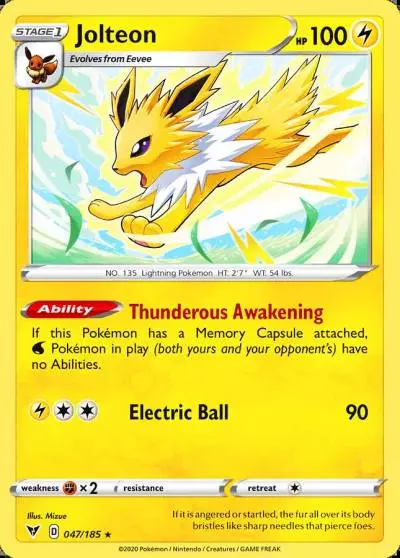 Jolteon 47/185 Vivid Voltage Pokemon card