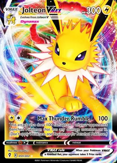 Jolteon VMAX 51/203 Evolving Skies Pokemon card