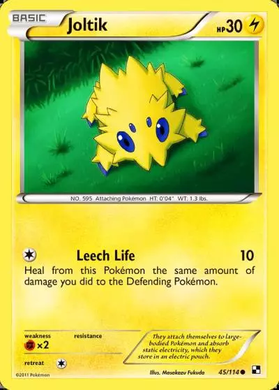 Joltik 45/114 Black & White Pokemon card