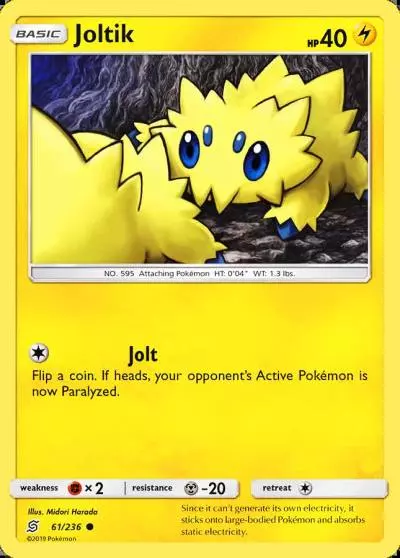 Joltik 61/236 Unified Minds Pokemon card