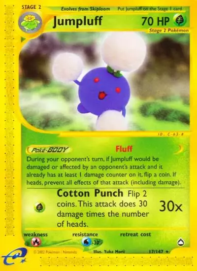 Jumpluff 17/147 Aquapolis Pokemon card