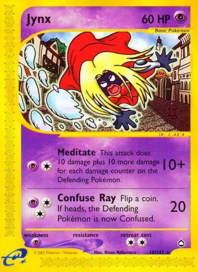 Jynx 18/147 Aquapolis Pokemon card