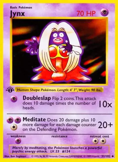 Jynx 31/102 Base Pokemon card