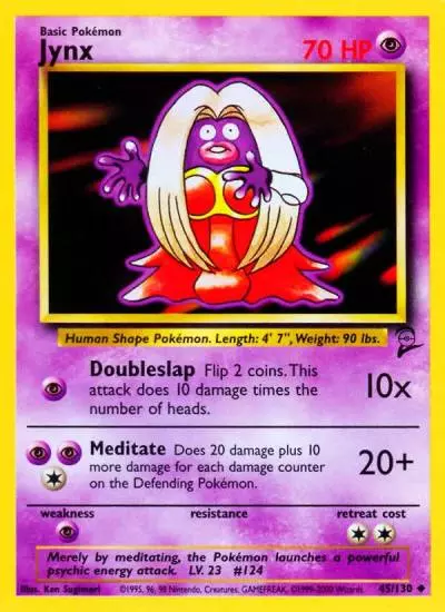 Jynx 45/130 Base Set 2 Pokemon card