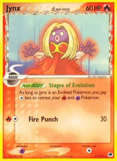 Jynx δ 17/101 Dragon Frontiers Pokemon card